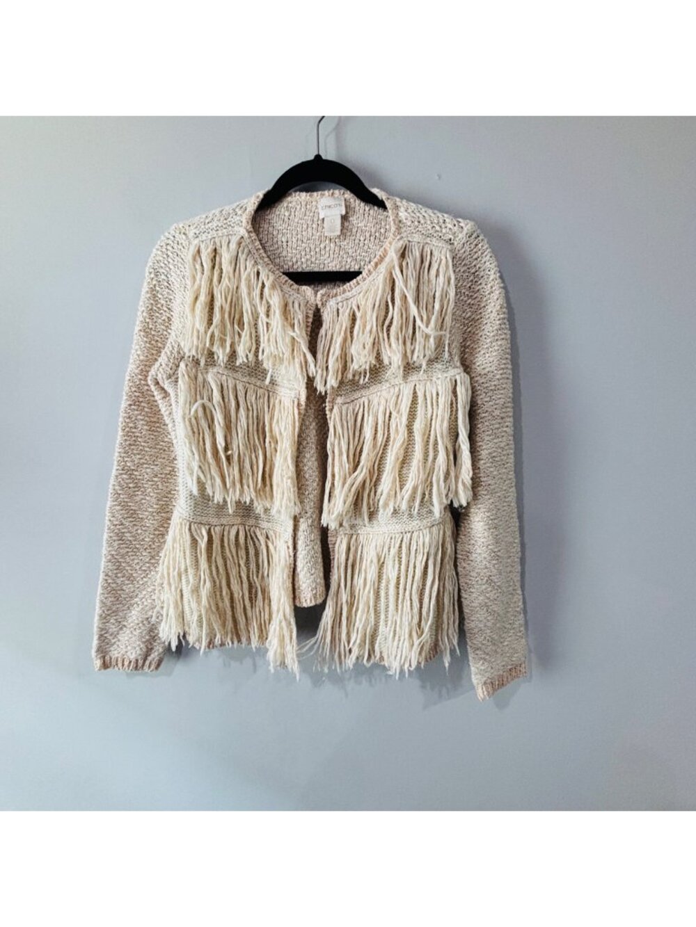 Chico's Kyleigh Boho Fringe Cardigan Sweater Size Small
